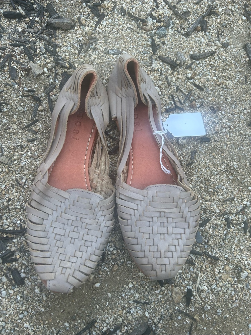Women's Woven Slip-On Flats in Taupe - Casual Comfort